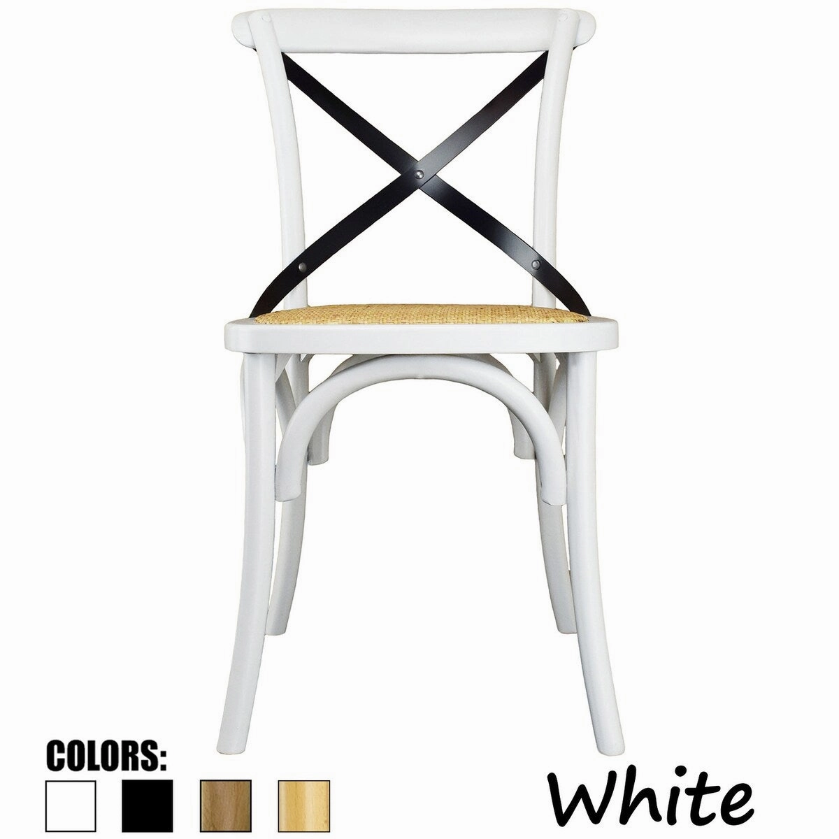 Mid Century Modern Contemporary Antique Style Cross Back X Open Wooden Frame Dining Accent Wood Chairs