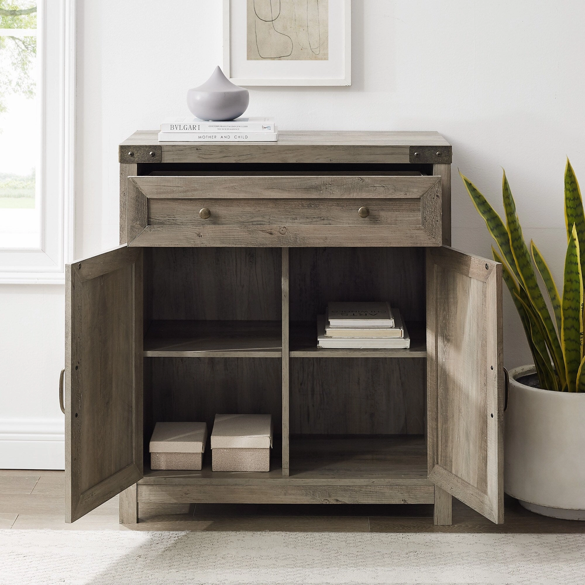 Middlebrook 30-inch Rustic Barn Door Accent Cabinet
