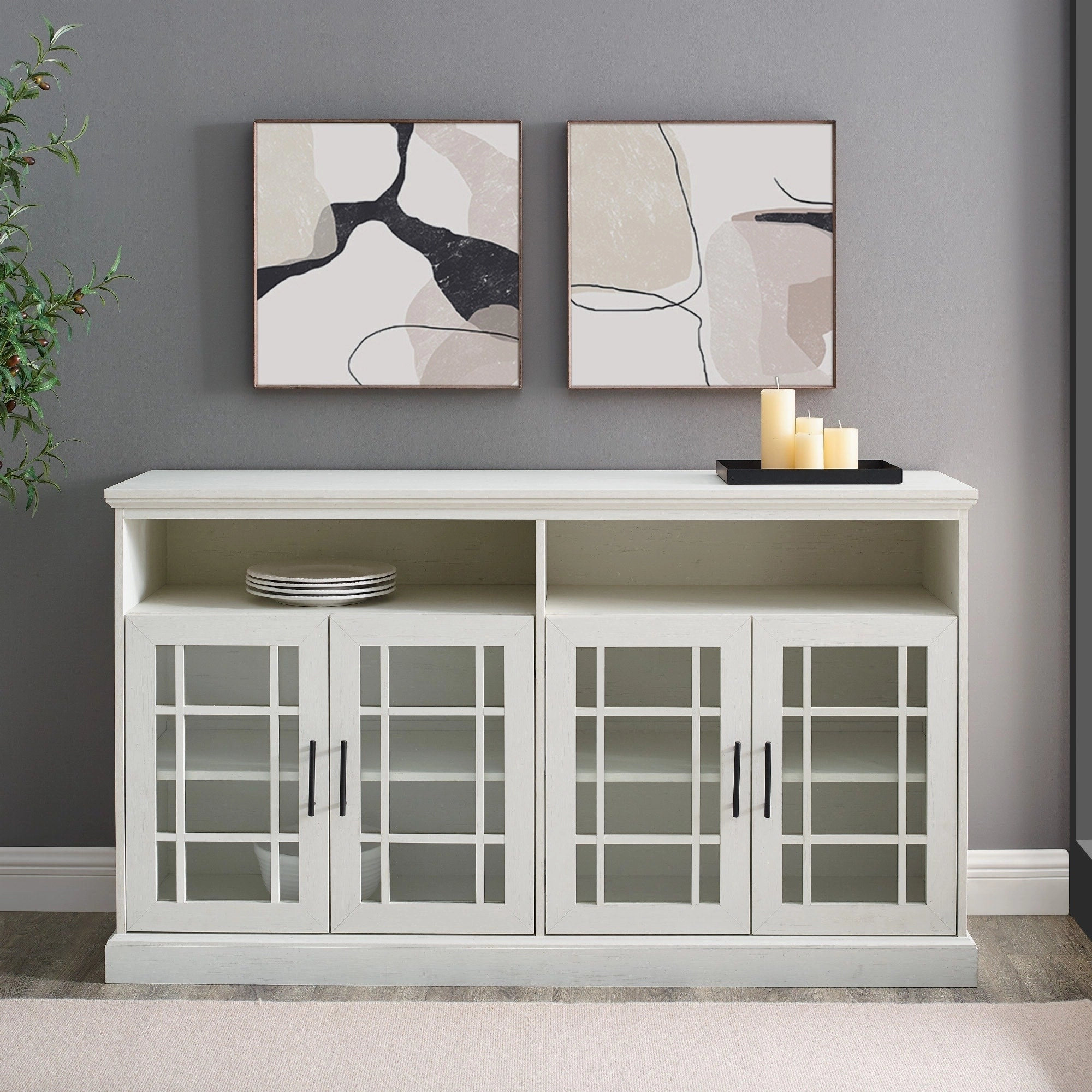 Middlebrook 58-inch Framed Glass 4-Door TV Stand