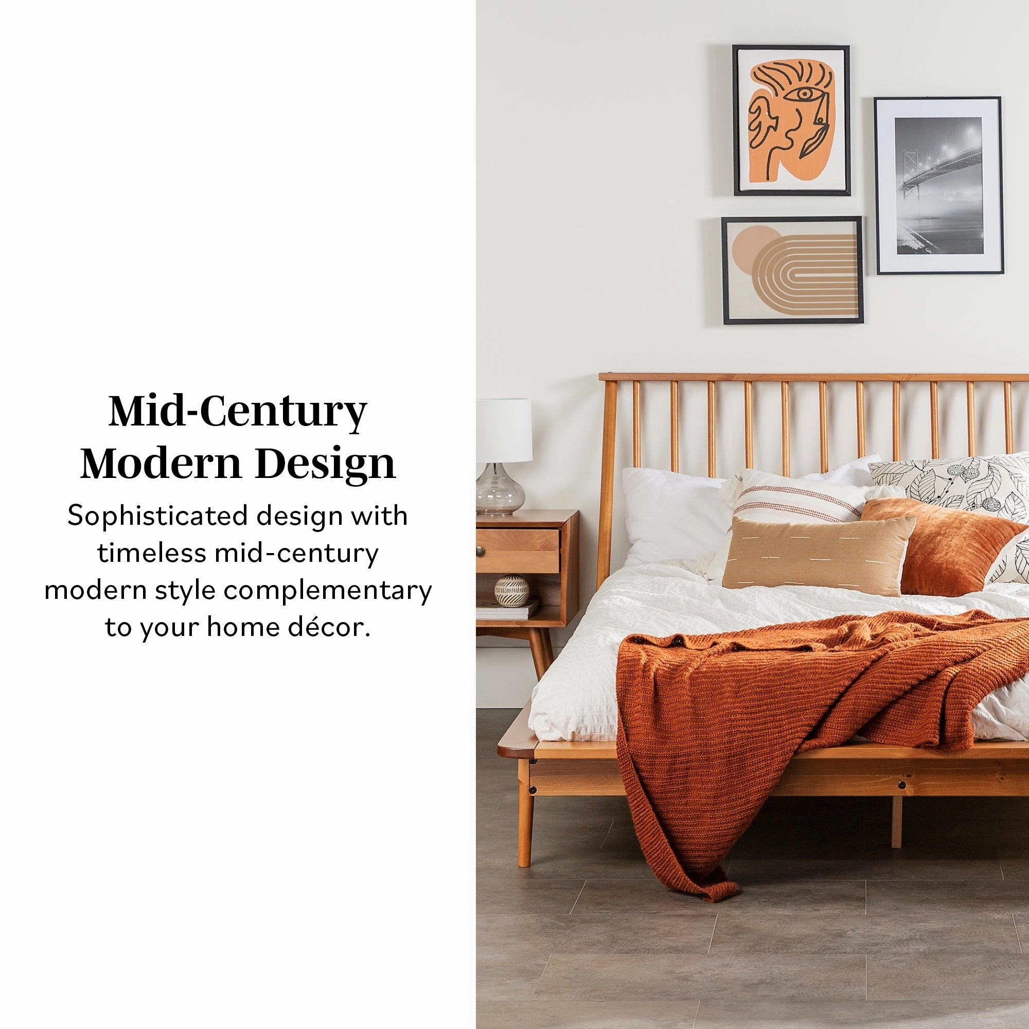 Middlebrook Blaney Solid Wood Spindle Platform Bed