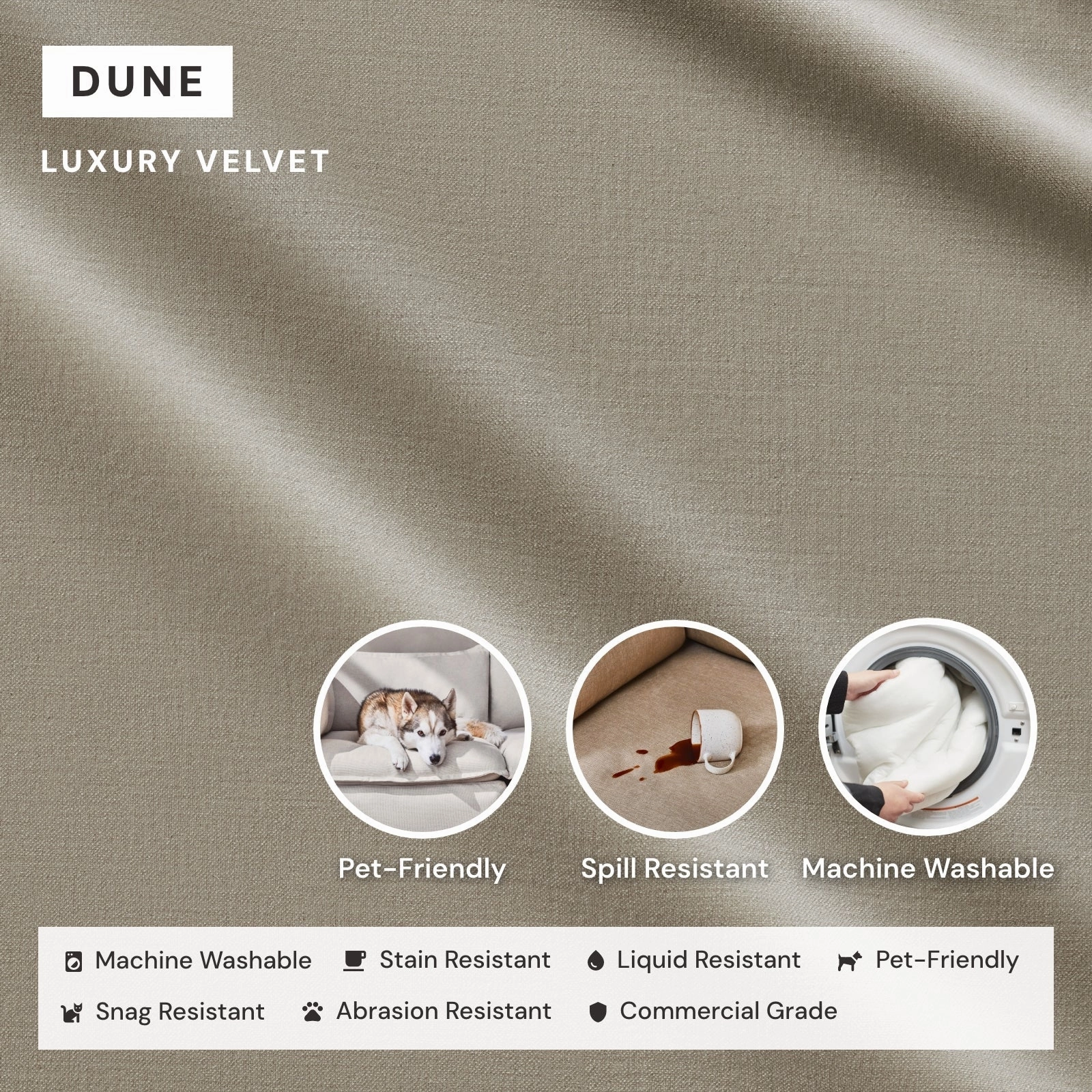 Modular Performance 2-Seater   Ottoman in Dune | Relaxed Blend
