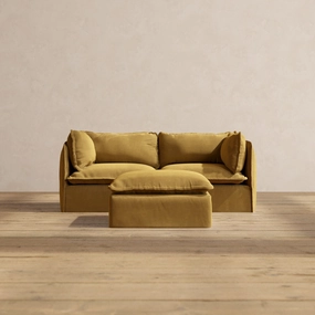 Modular Performance 2-Seater   Ottoman in Toffee | Relaxed Blend