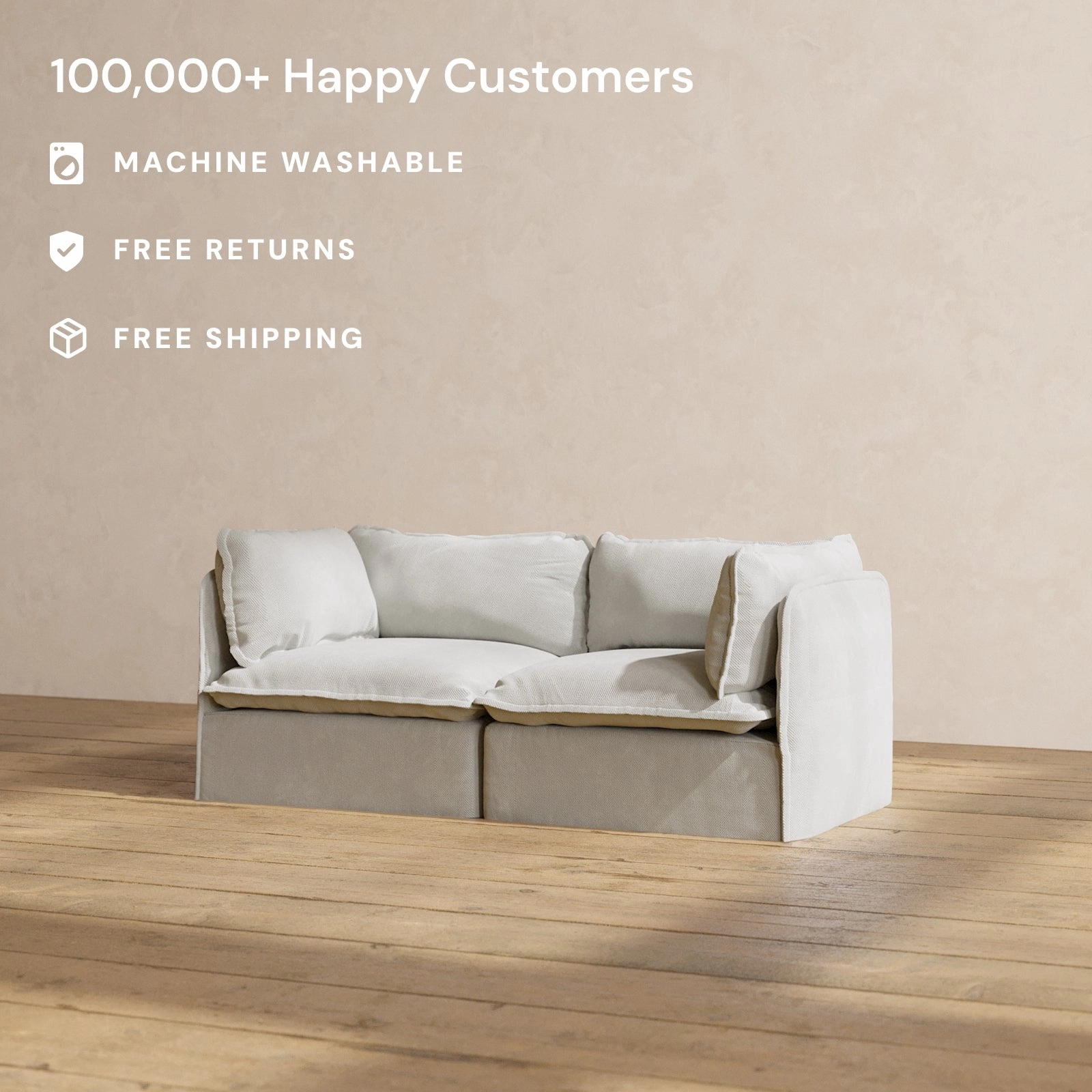 Modular Performance 2-Seater in Cloud | Relaxed Blend
