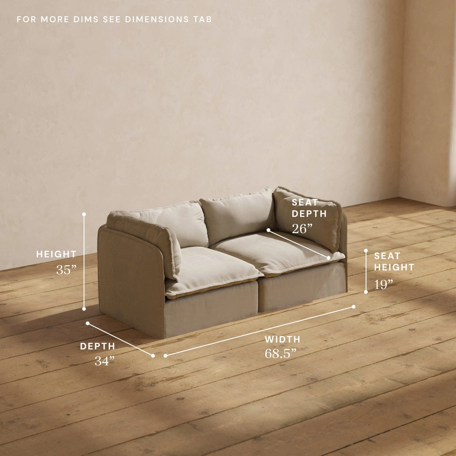 Modular Performance 2-Seater in Dune | Relaxed Blend