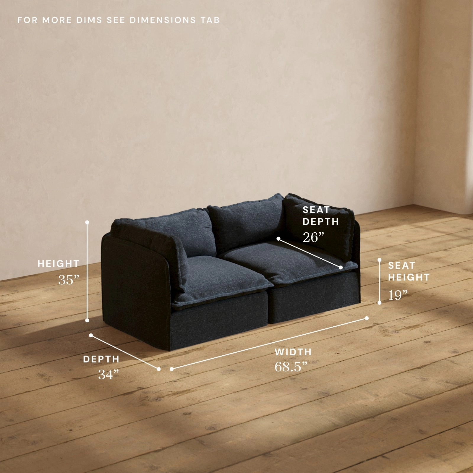 Modular Performance 2-Seater in Indigo | Deluxe Blend