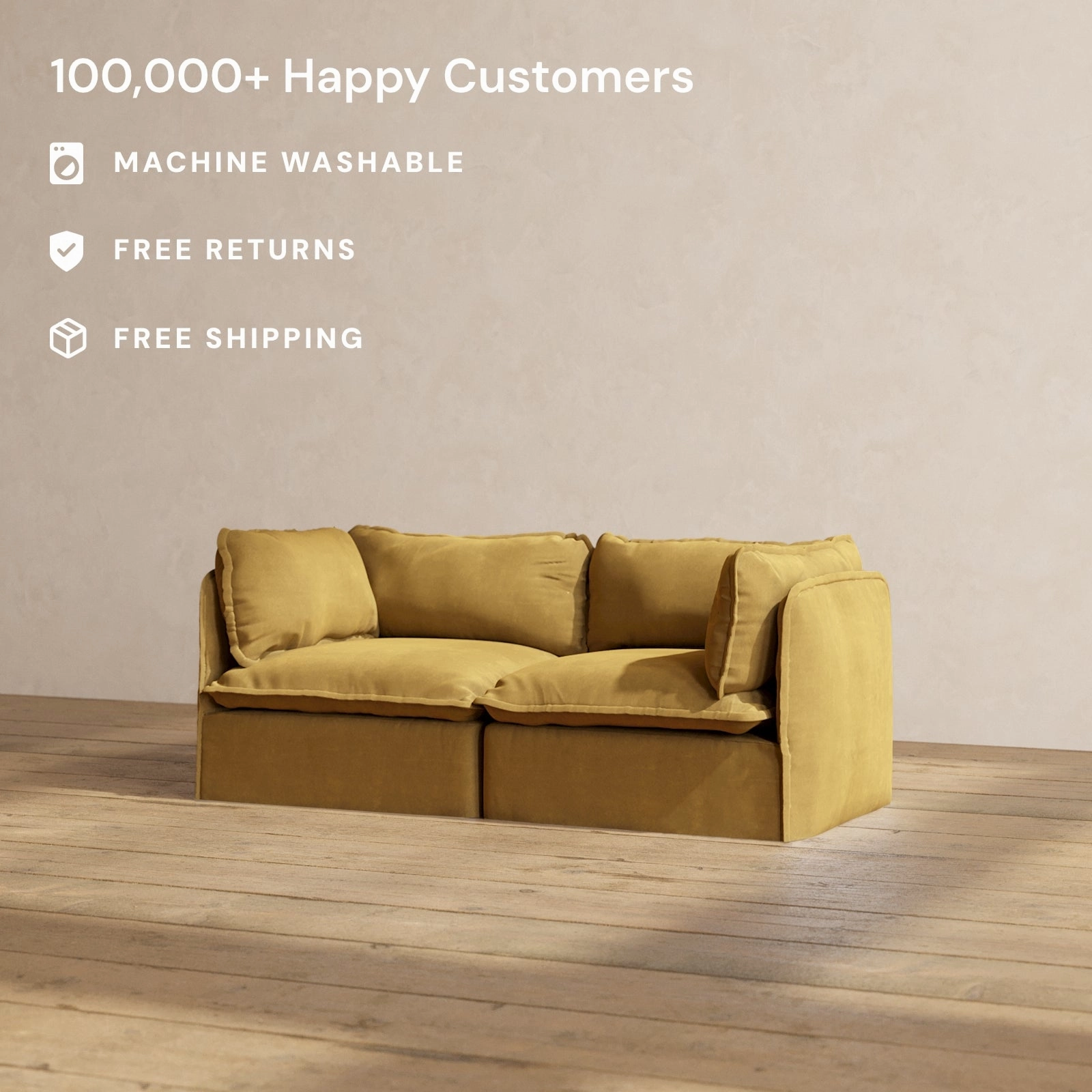 Modular Performance 2-Seater in Toffee | Deluxe Blend