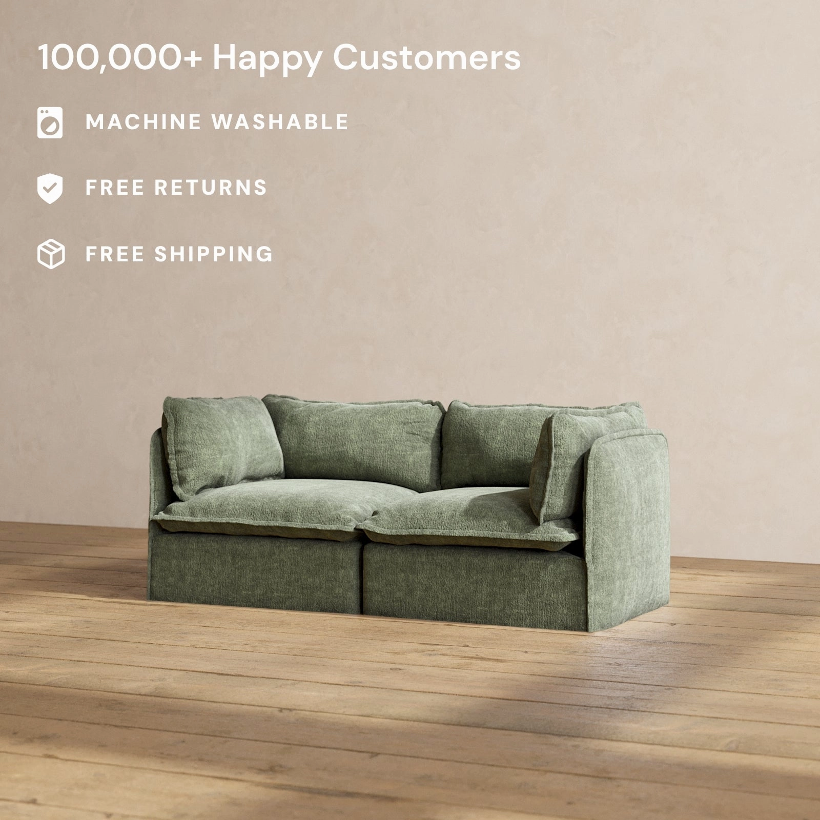 Modular Performance 2-Seater in Willow | Relaxed Blend