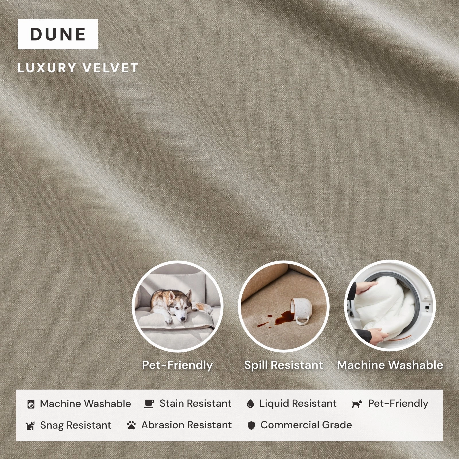 Modular Performance 2-Seater Sectional in Dune | Relaxed Blend