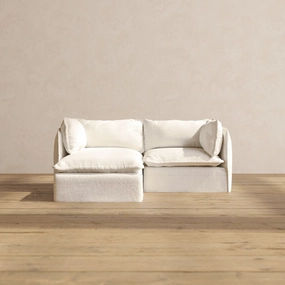 Modular Performance 2-Seater Sectional in Mousse | Deluxe Blend