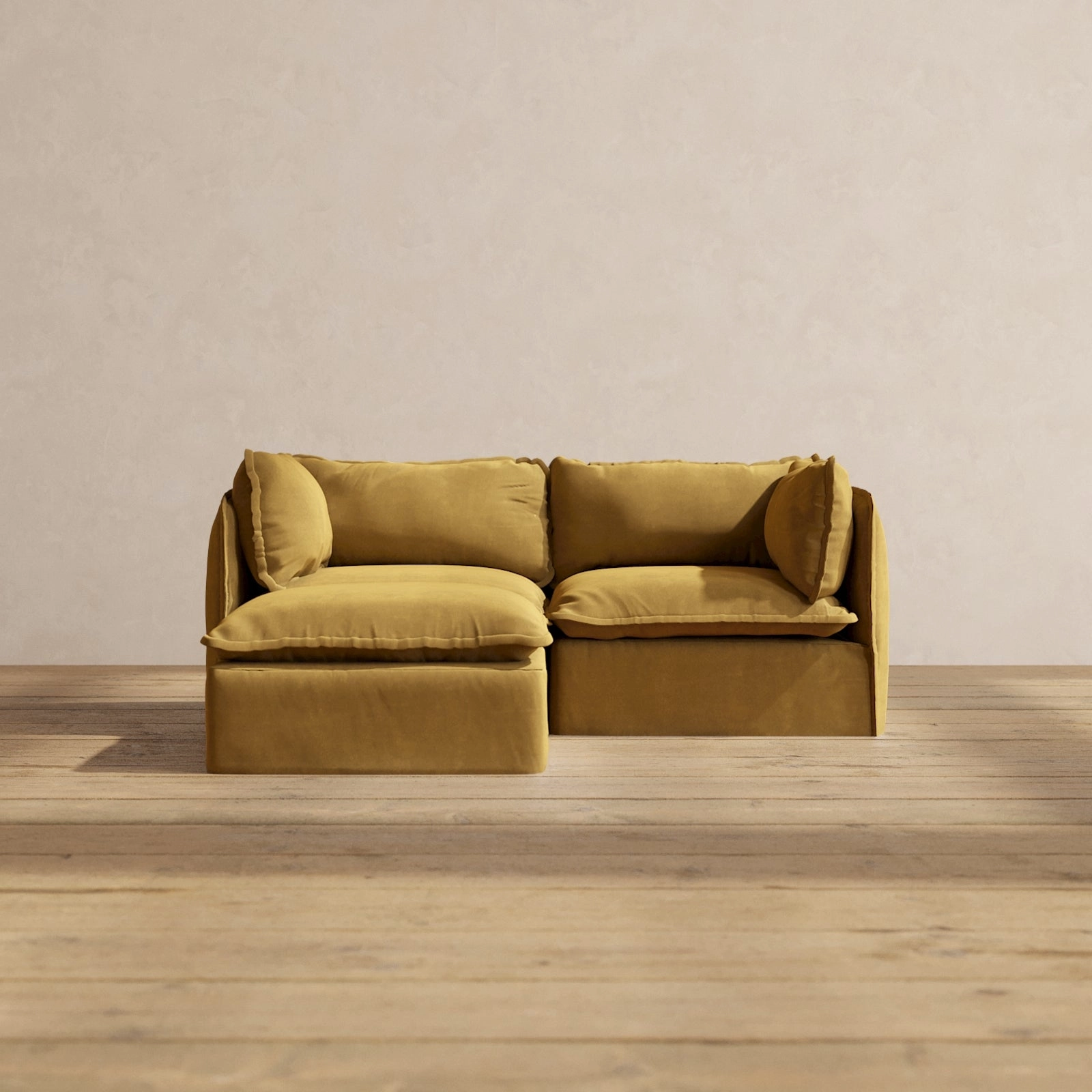 Modular Performance 2-Seater Sectional in Toffee | Deluxe Blend
