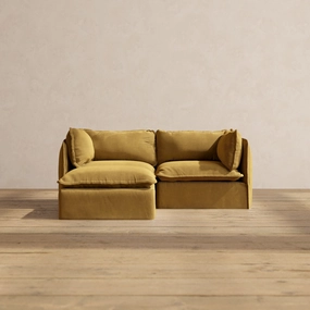 Modular Performance 2-Seater Sectional in Toffee | Relaxed Blend