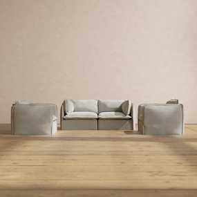 Modular Performance 2-Seater Sofa   Armchair Set in Cloud | Relaxed Blend