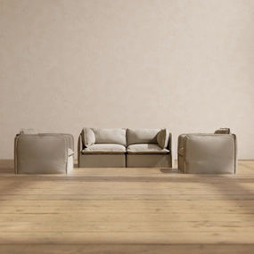 Modular Performance 2-Seater Sofa   Armchair Set in Dune | Deluxe Blend