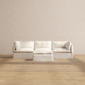Modular Performance 3-Seater   Ottoman in Mousse | Deluxe Blend