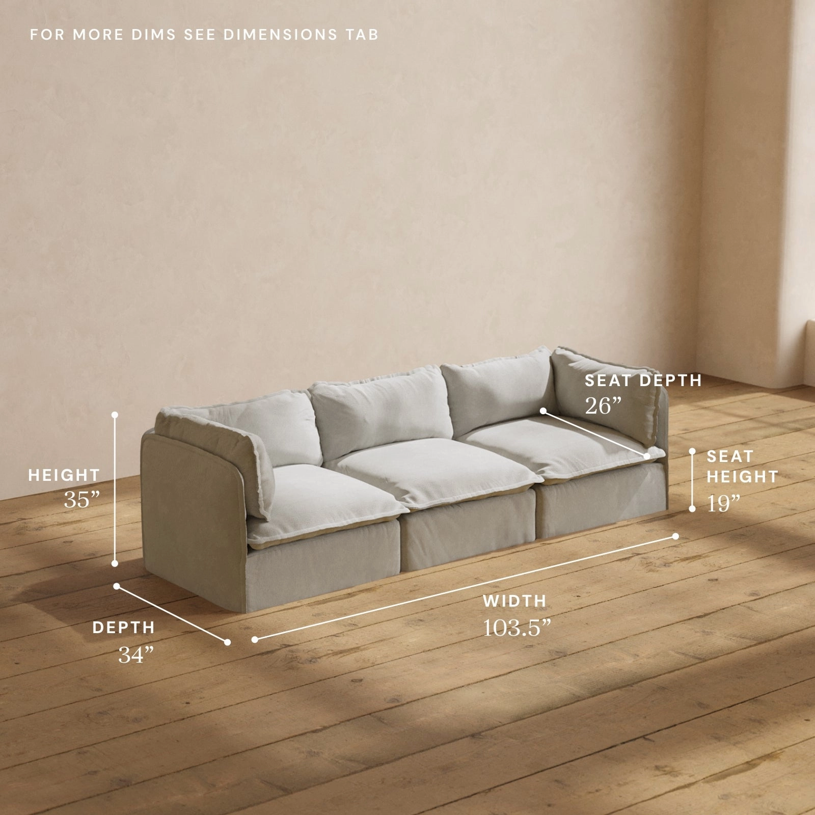Modular Performance 3-Seater in Cloud | Deluxe Blend