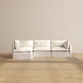 Modular Performance 3-Seater Sectional in Mousse | Relaxed Blend