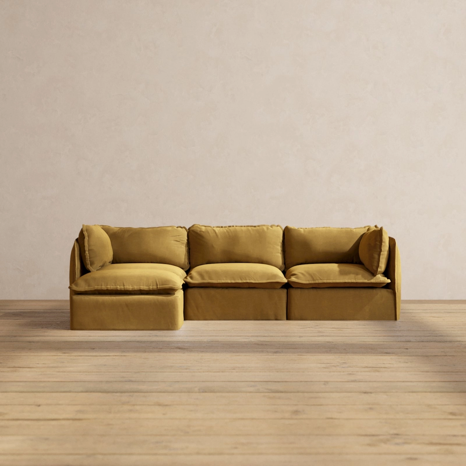 Modular Performance 3-Seater Sectional in Toffee | Deluxe Blend