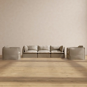 Modular Performance 3-Seater Sofa   Armchair Set in Dune | Deluxe Blend