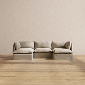 Modular Performance 3-Seater U-Sectional in Dune | Deluxe Blend