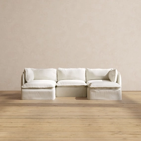 Modular Performance 3-Seater U-Sectional in Eggshell | Deluxe Blend