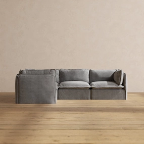 Modular Performance 4-Seater Corner Sectional in Ash | Deluxe Blend