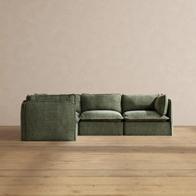 Modular Performance 4-Seater Corner Sectional in Willow | Relaxed Blend