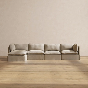 Modular Performance 4-Seater Sectional in Dune | Relaxed Blend