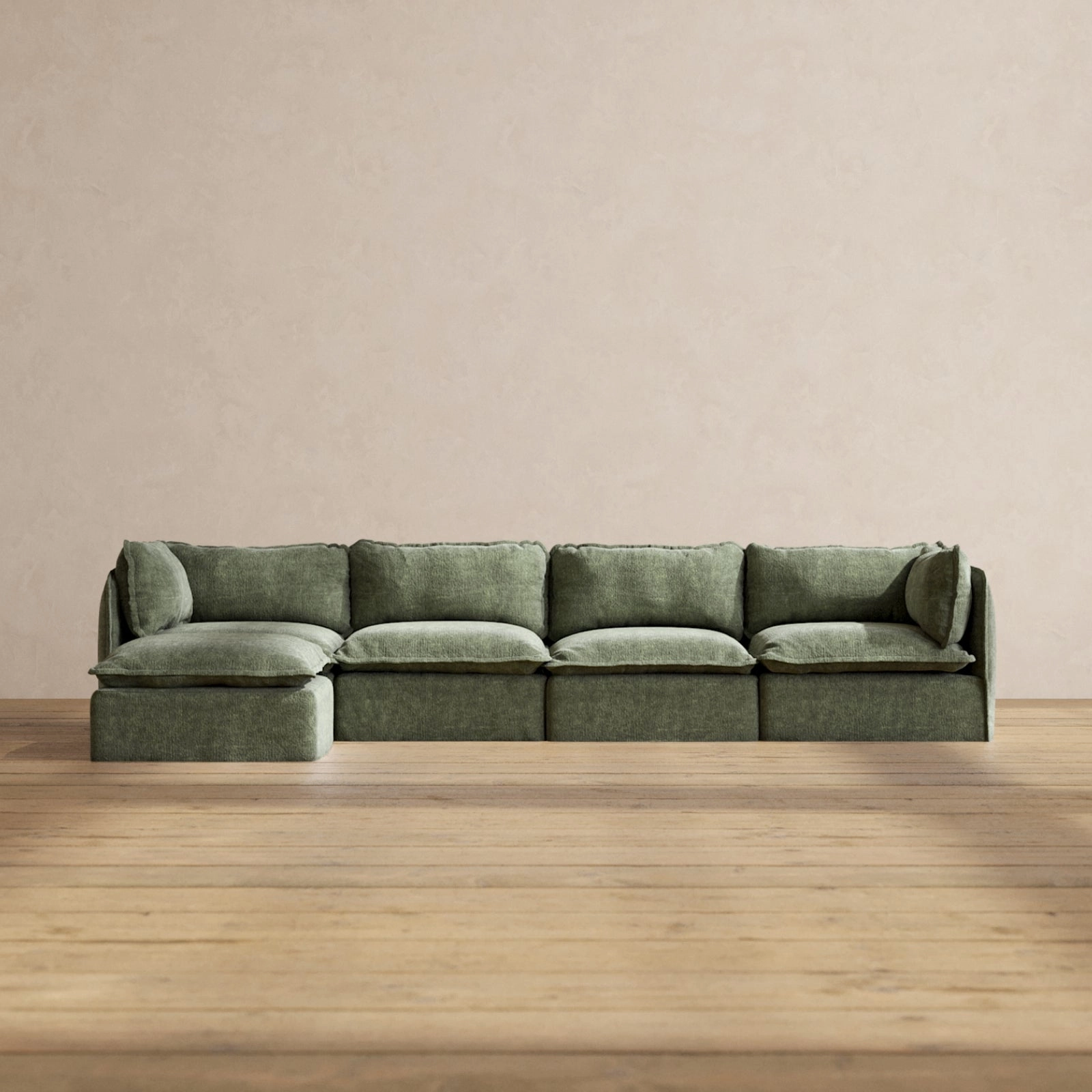 Modular Performance 4-Seater Sectional in Willow | Deluxe Blend