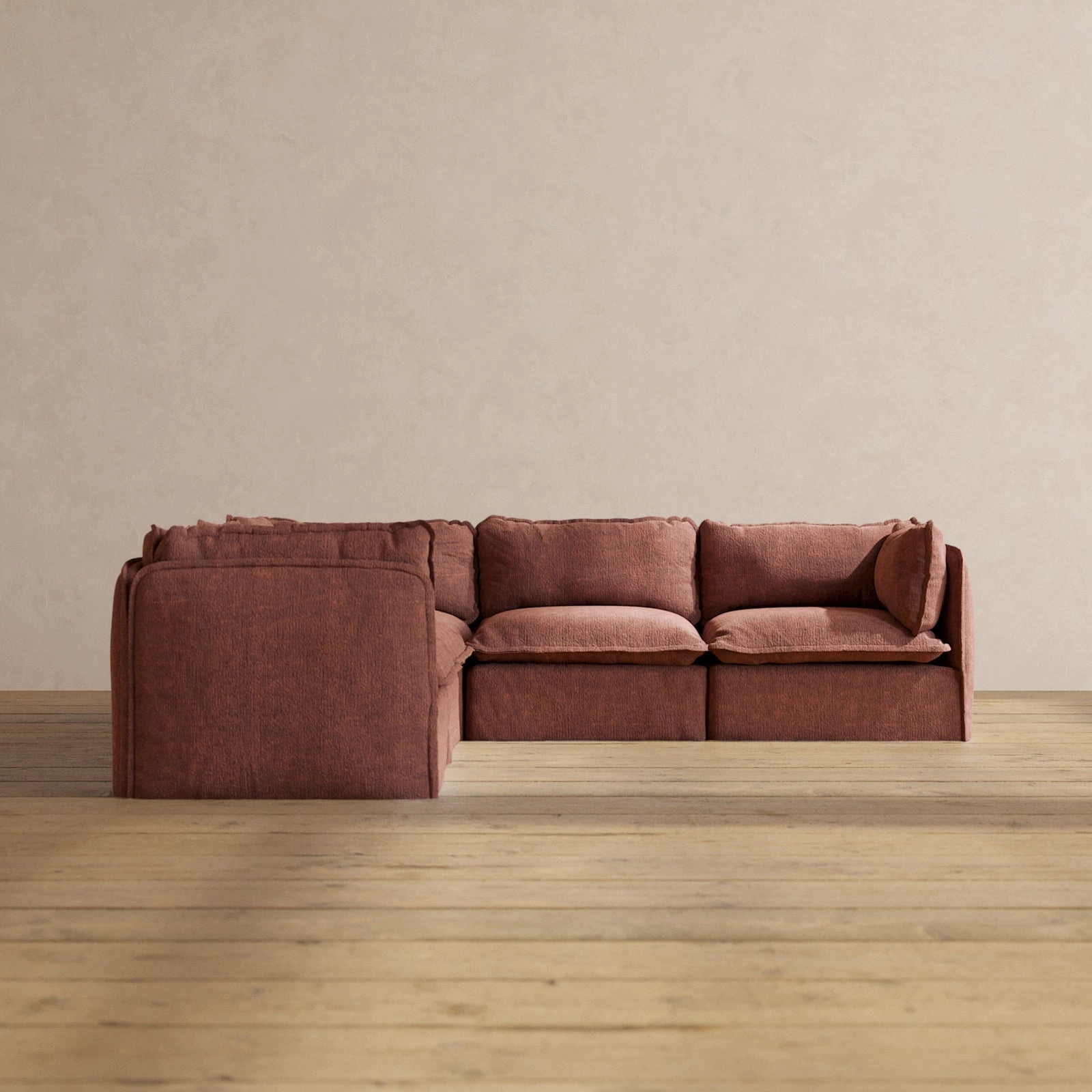 Modular Performance 5-Seater Corner Sectional in Chestnut | Relaxed Blend