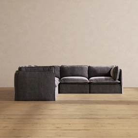 Modular Performance 5-Seater Corner Sectional in Cinder | Relaxed Blend