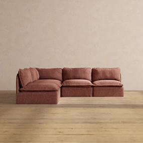 Modular Performance 5-Seater Open-Ends Corner Sectional in Chestnut | Deluxe Blend