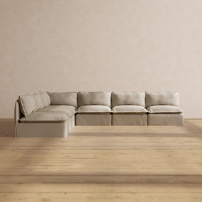 Modular Performance 7-Seater Open-Ends Corner Sectional in Dune | Relaxed Blend