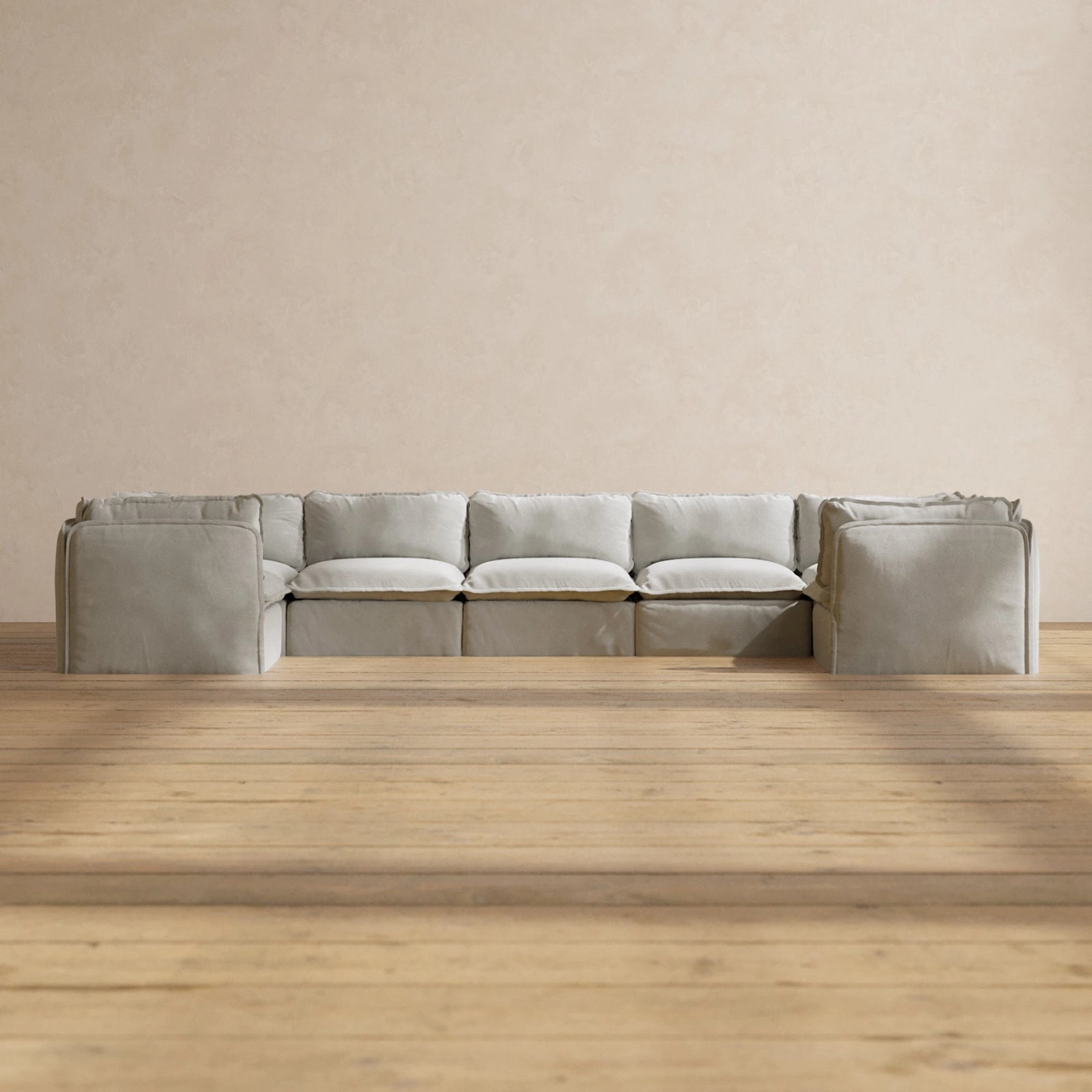 Modular Performance 7-Seater U-Sectional in Cloud | Relaxed Blend