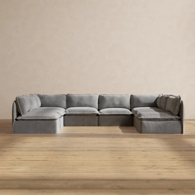 Modular Performance 8-Seater Open-Ends U-Sectional in Ash | Deluxe Blend