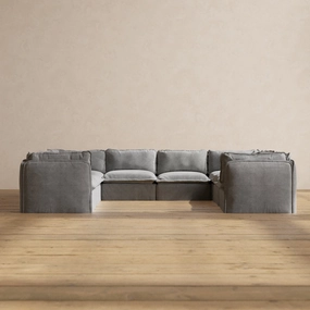 Modular Performance 8-Seater U-Sectional in Ash | Relaxed Blend