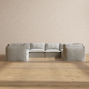 Modular Performance 8-Seater U-Sectional in Cloud | Relaxed Blend