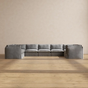 Modular Performance 9-Seater U-Sectional in Ash | Deluxe Blend