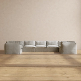 Modular Performance 9-Seater U-Sectional in Cloud | Relaxed Blend