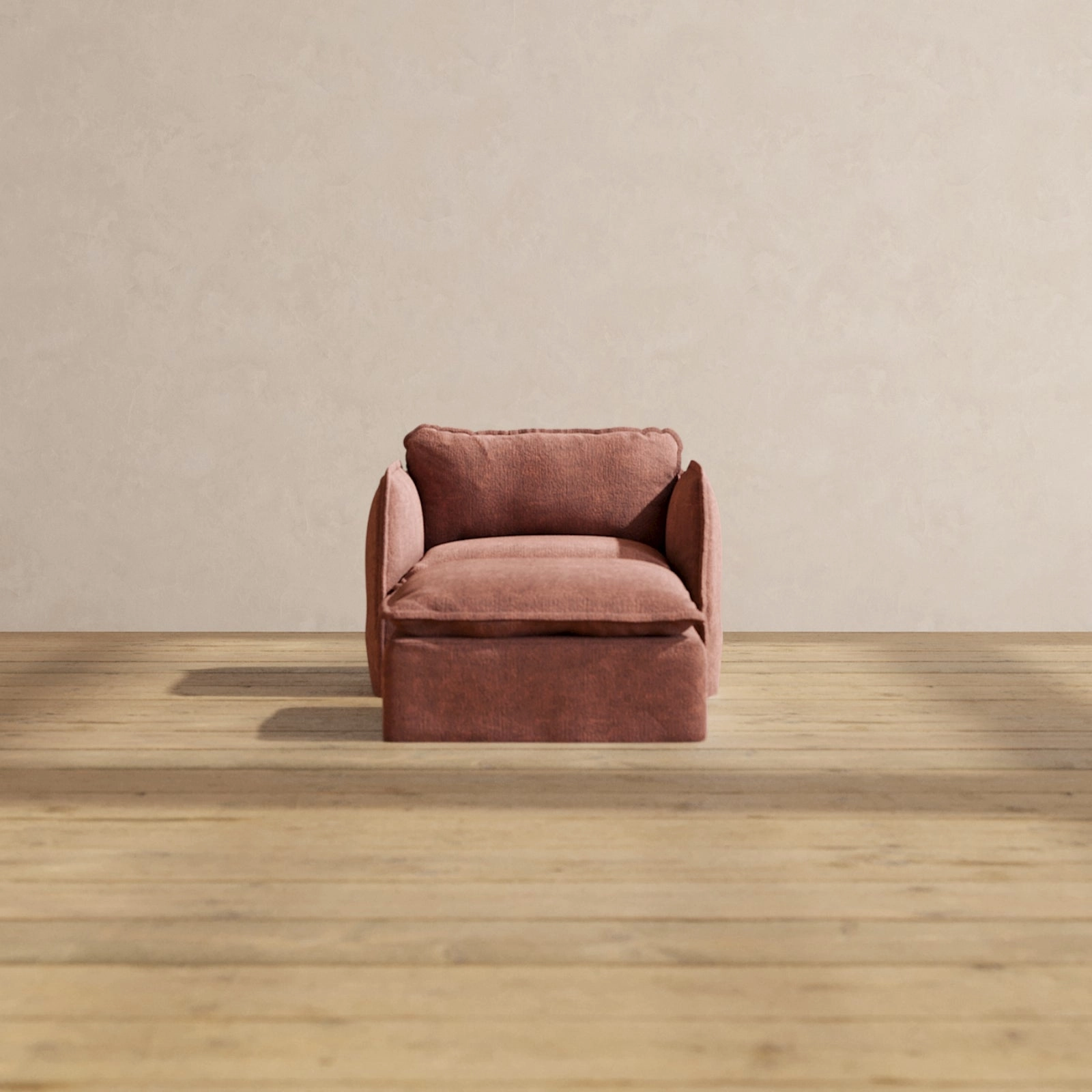 Modular Performance Armchair & Ottoman in Chestnut | Deluxe Blend
