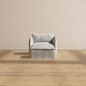 Modular Performance Armchair & Ottoman in Cloud | Deluxe Blend