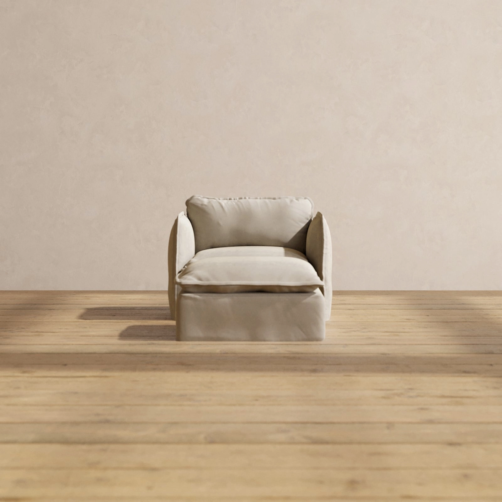 Modular Performance Armchair & Ottoman in Dune | Deluxe Blend