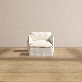Modular Performance Armchair & Ottoman in Mousse | Deluxe Blend