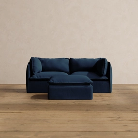 Modular Washable 2-Seater   Ottoman in Sumi | Memorix  Seat | Contour Pillow