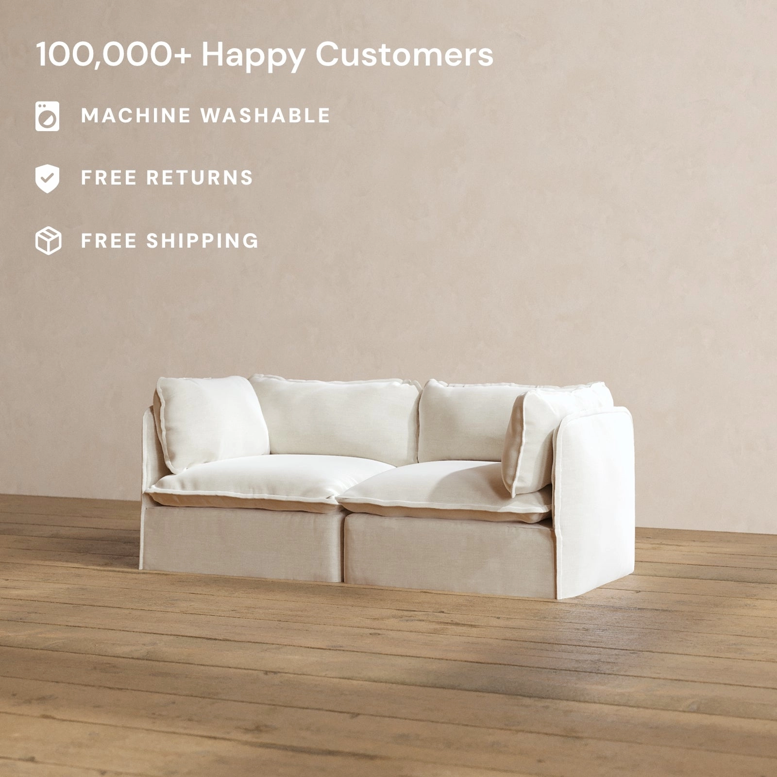 Modular Washable 2-Seater in Coco | Memorix  Seat | Contour Pillow
