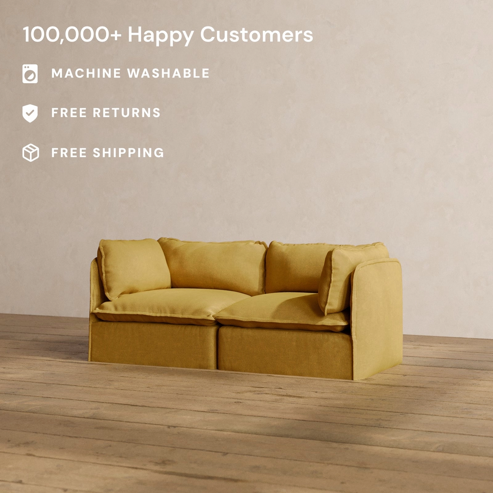 Modular Washable 2-Seater in Kiiro | Memorix  Seat | Contour Pillow