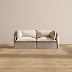 Modular Washable 2-Seater in Oat | Deluxe  Seat | Cloud Pillow