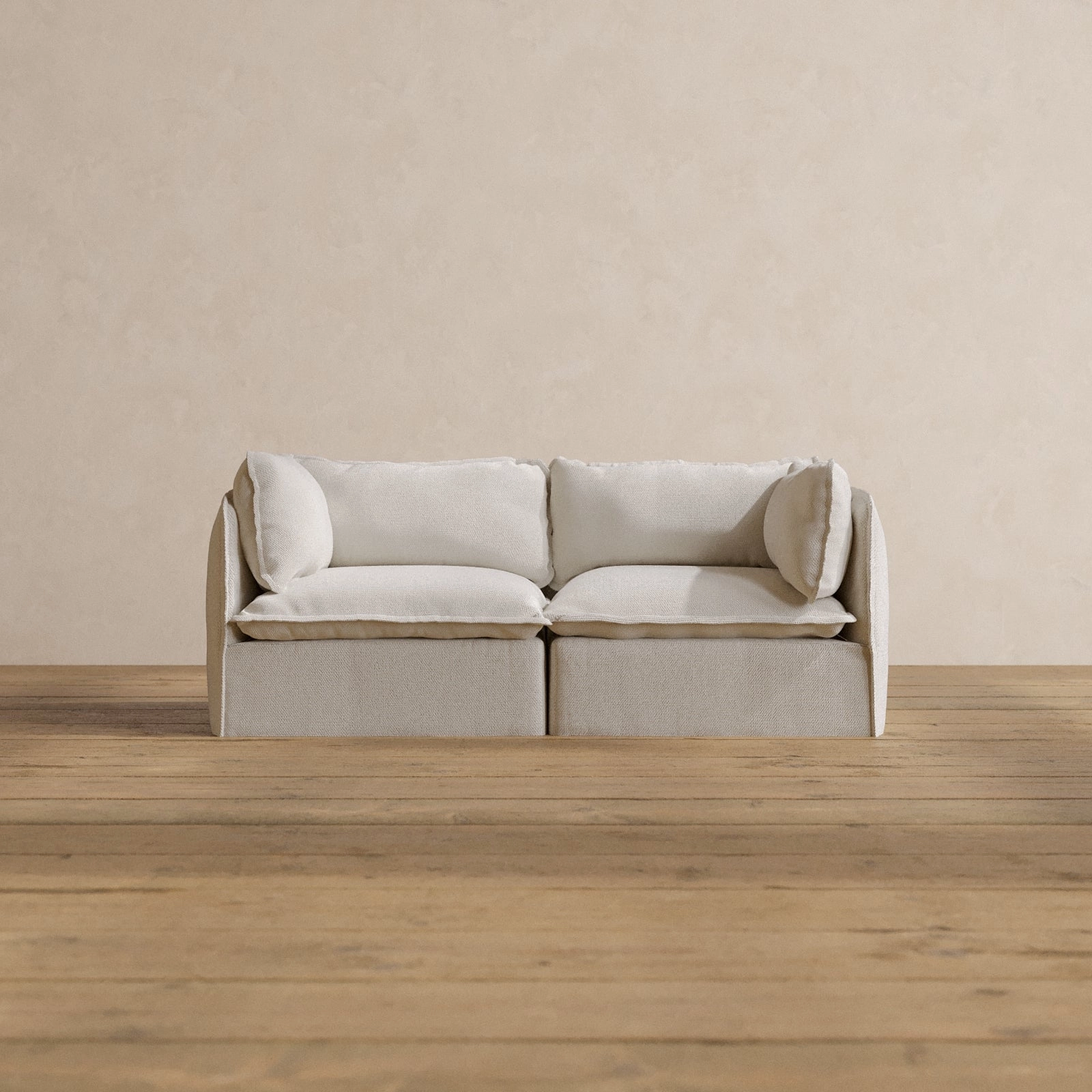 Modular Washable 2-Seater in Powder | Deluxe  Seat | Cloud Pillow