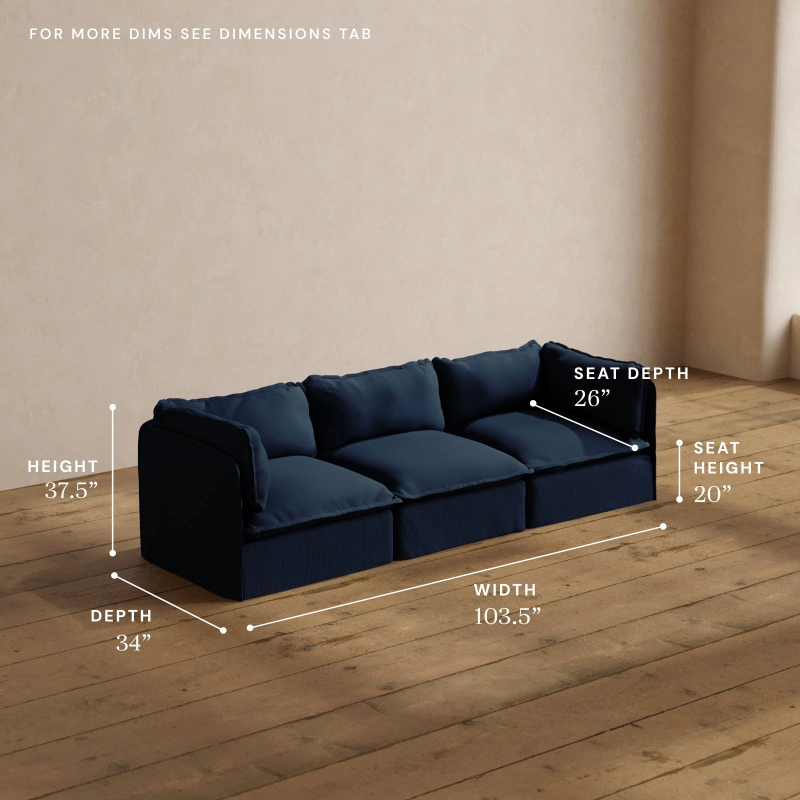 Modular Washable 3-Seater in Sumi | Memorix  Seat | Contour Pillow