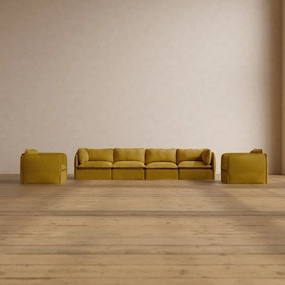 Modular Washable 4-Seater Sofa   Armchair Set in Kiiro | Memorix  Seat | Contour Pillow