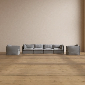 Modular Washable 4-Seater Sofa   Armchair Set in Pumice | Memorix  Seat | Contour Pillow